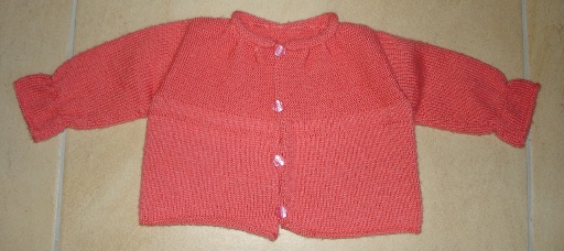 gilet tricote corail 6 mois